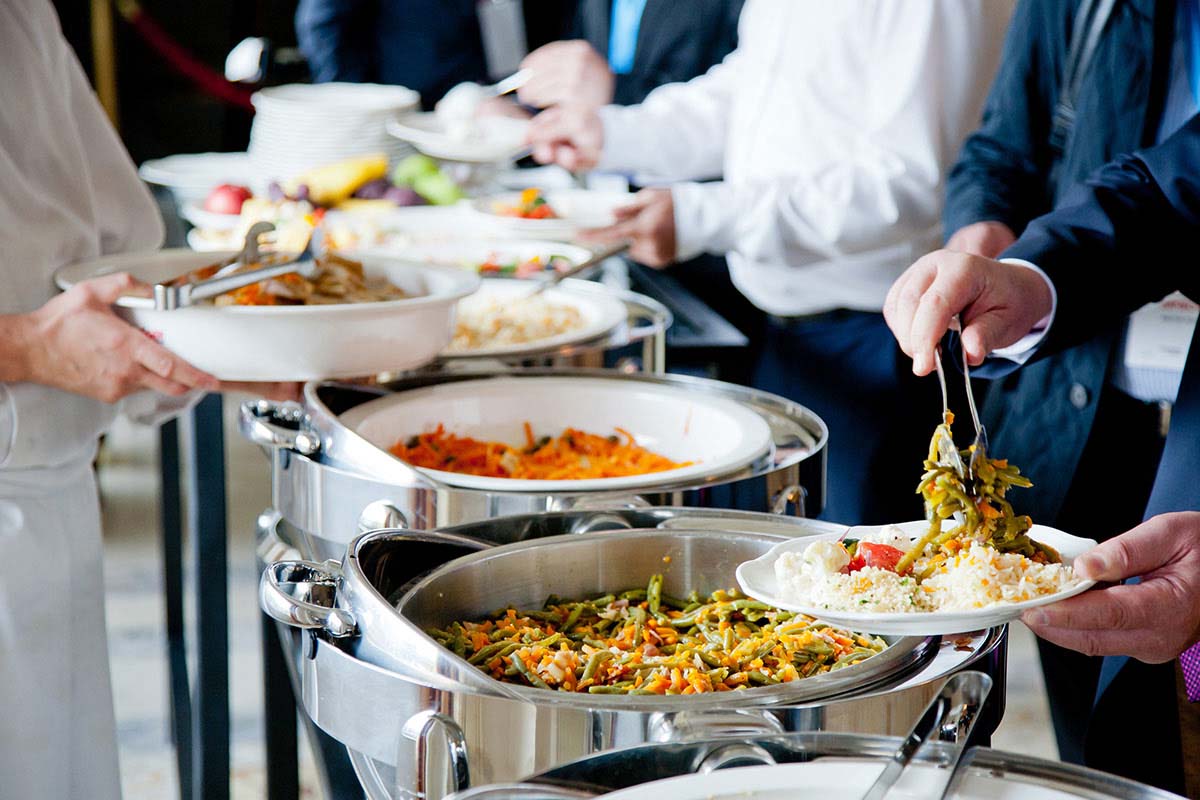 Buffet at a Vju Exclusive conference in the Vju Rügen conference hotel.